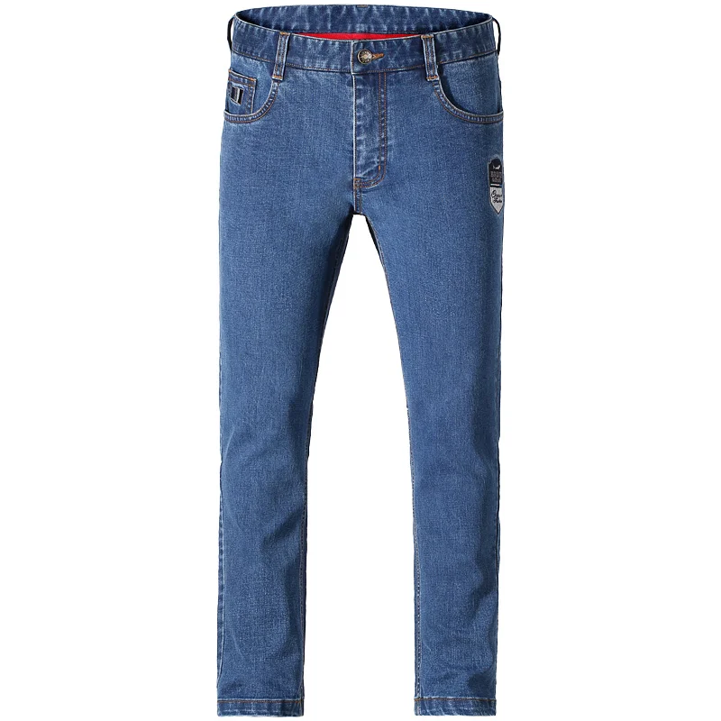 Bruce&Shark Men's Jeans Winter Fashion Casual Blue Jeans Straight Leg Thicken Strech Cotton Soft Loose Super Quality big size