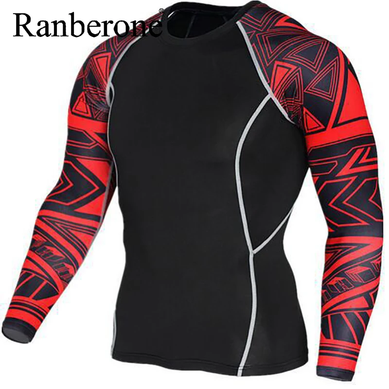 Man's Shirt Running Sport Compression Shirts Gym Fitness Long Sleeve T-shirt Jogging Training Tight Male Quick Dry Sportswear