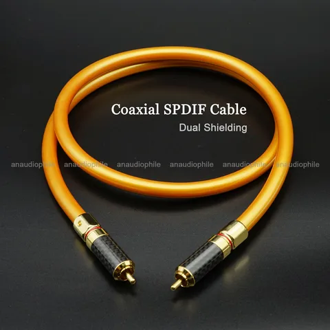 Цифровой коаксиальный кабель 75 Ом, толстый проводник, двойной экранированный провод SPDIF для ТВ, Hi-Fi, магнитола