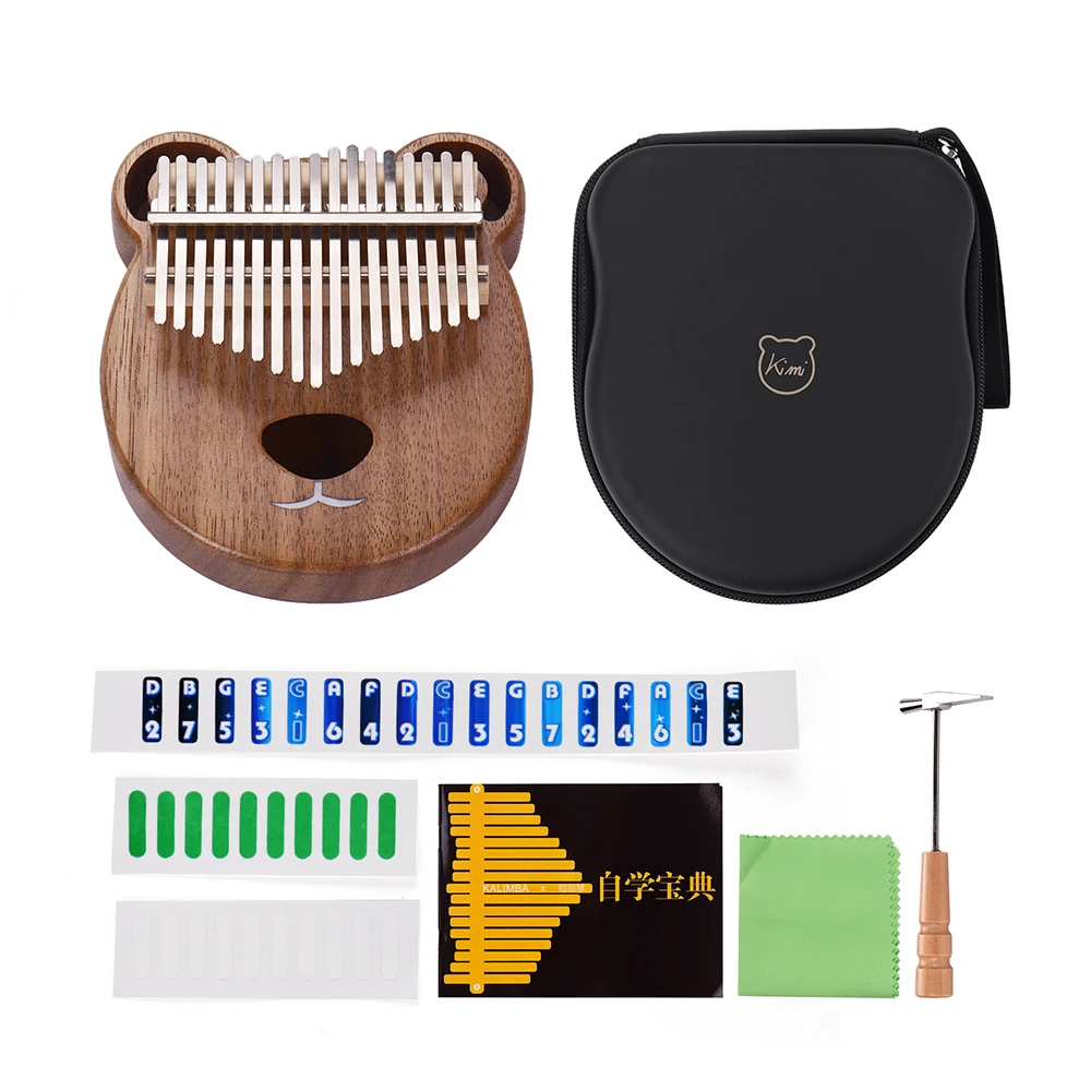 Деревянная калимба с 17 клавишами пальцевое пианино клен сумка для переноски