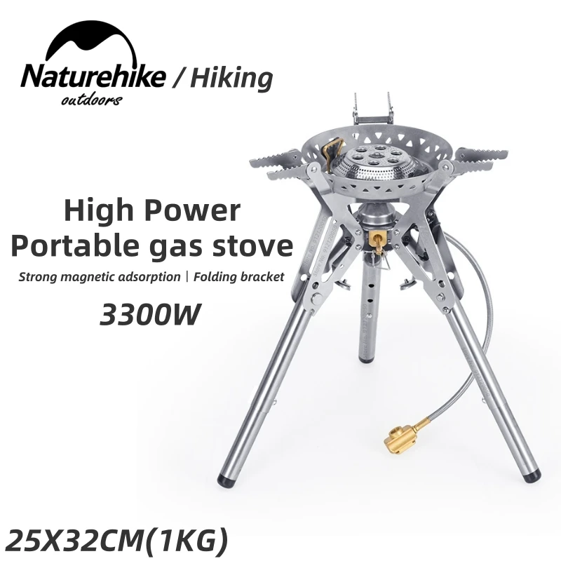 

Портативная газовая плита Naturehike, 3300 Вт, высокая мощность, регулировка огня, пикник, магнитное всасывание, подставка для приготовления пищи с...