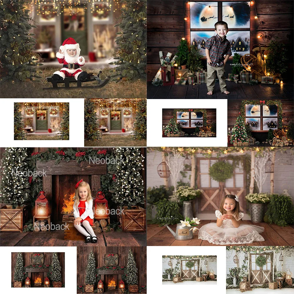 Christmas Fireplace Photography Backdrop Winter Children Adult Portrait Background for Photo Studio Xmas Family Video Props | Электроника