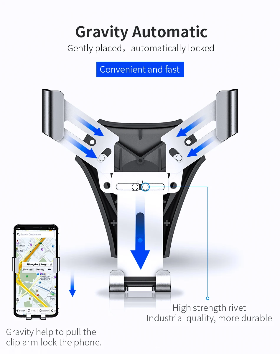 FLOVEME Gravity Автомобильный держатель для телефона в автомобиле Air Outlet держатель для мобильного телефона Подставка для смартфонов voiture