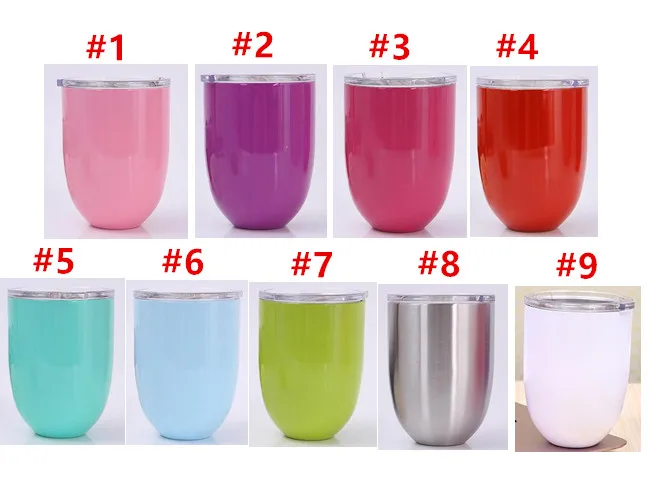 30 шт. чашка для вина 9 цветов чашки яиц 10 унций бокалы 304 нержавеющая сталь двойные