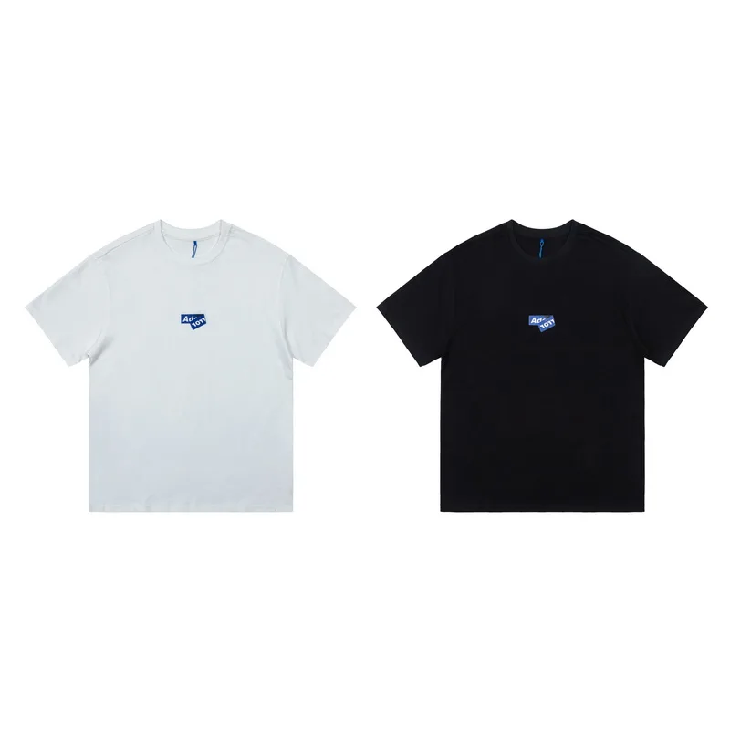 

Ader T shirt Men Women Korea Fashion Simple Logo Folding Letter Round Collar Loose Cotton T-shirt Trendy Casual Style T-shirt