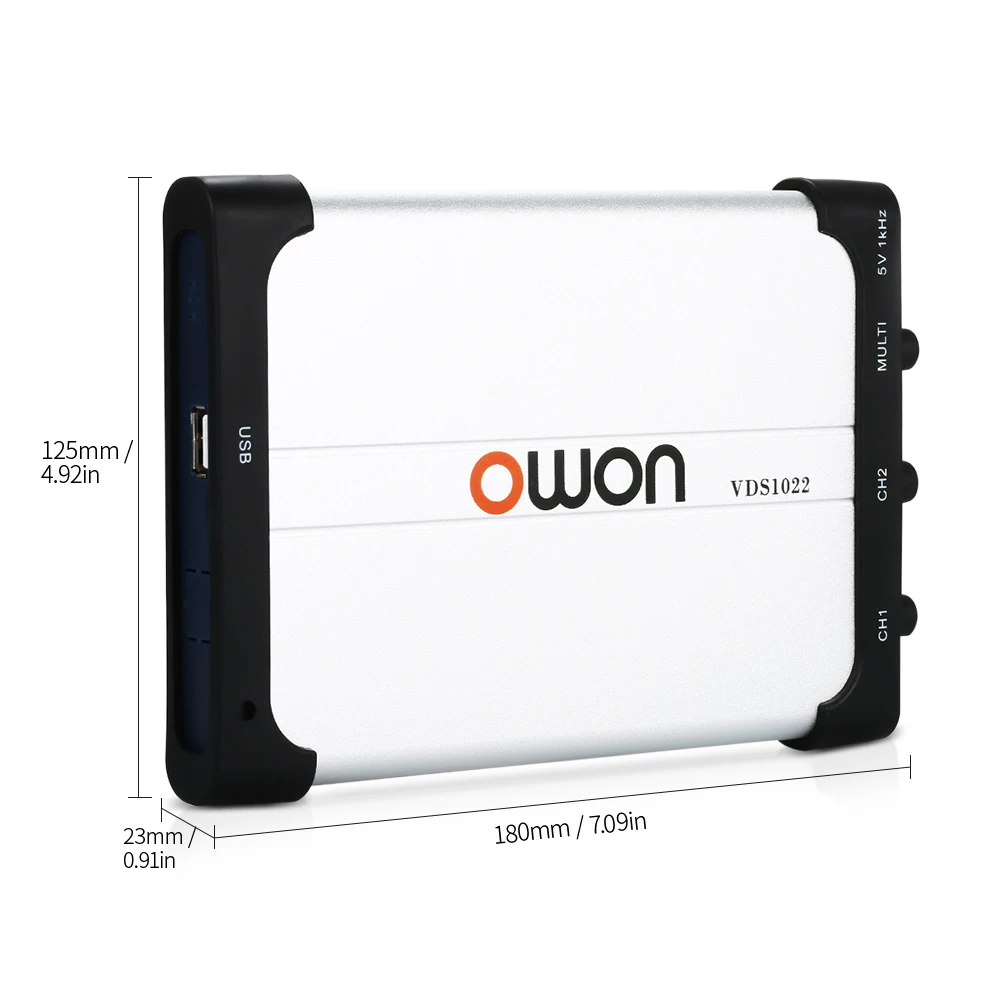 Owon VDS1022I двухканальный осциллограф осциллографы для ПК Очки виртуальной USB 25 МГц
