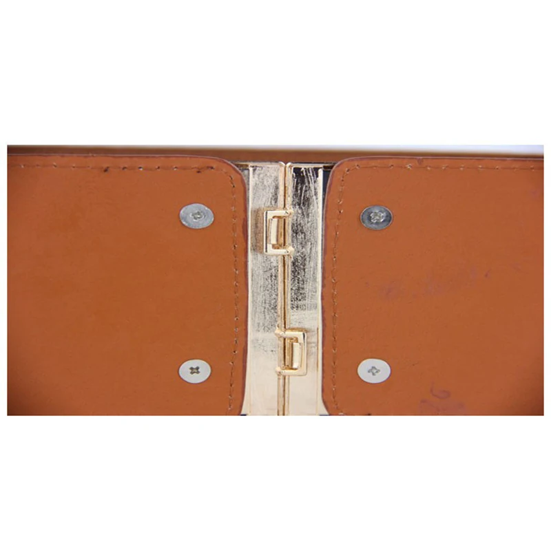 Новый стиль двойная пряжка имитация кожи cummerbunds для женщин эластичный широкий