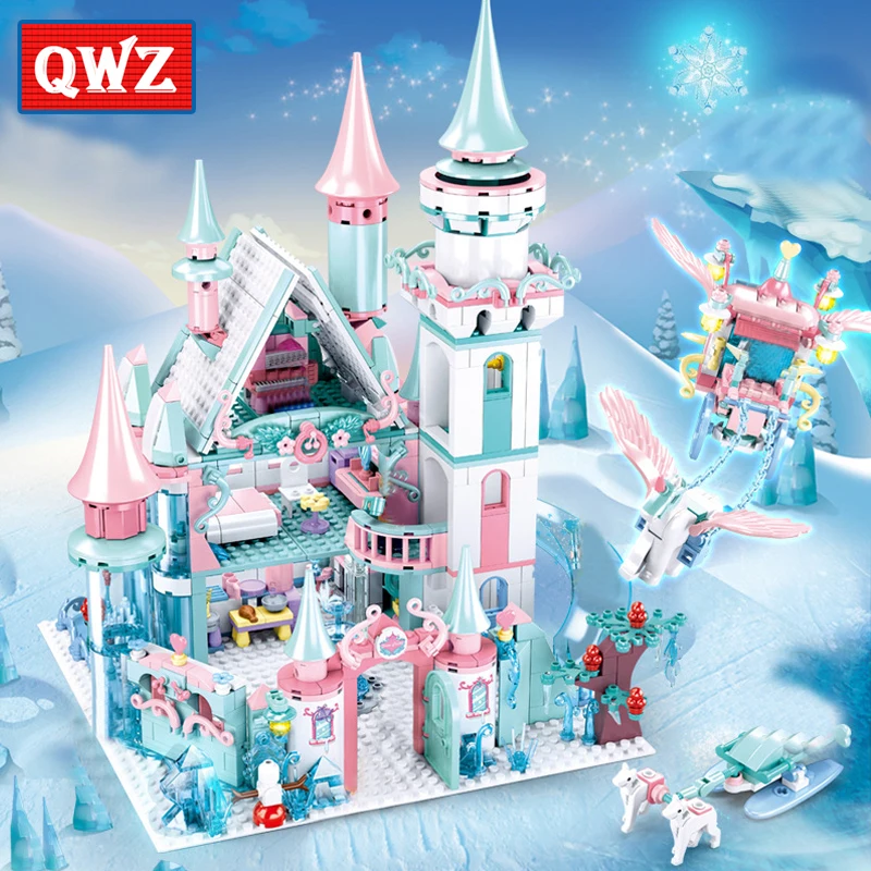 QWZ 1314 шт. Снежный мир серии волшебный ледяной Замок принцессы комплект для