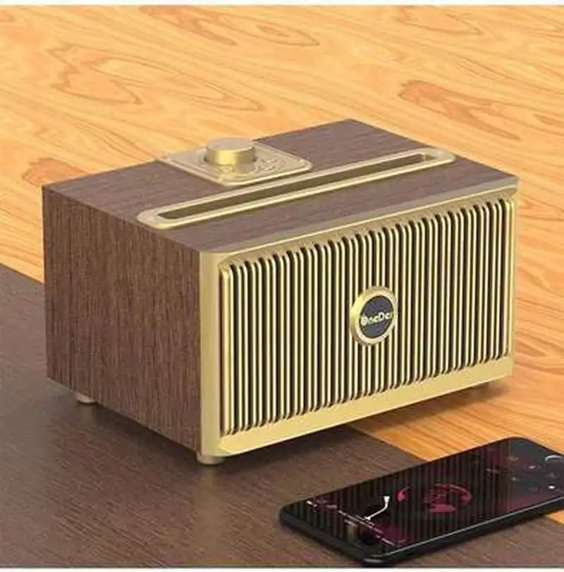 OneDer Magic V6 Bluetooth колонка в ретро стиле домашнее радио дерево небольшой звук супер громкость беспроводной телефон USB 18650 колонка с аккумулятором