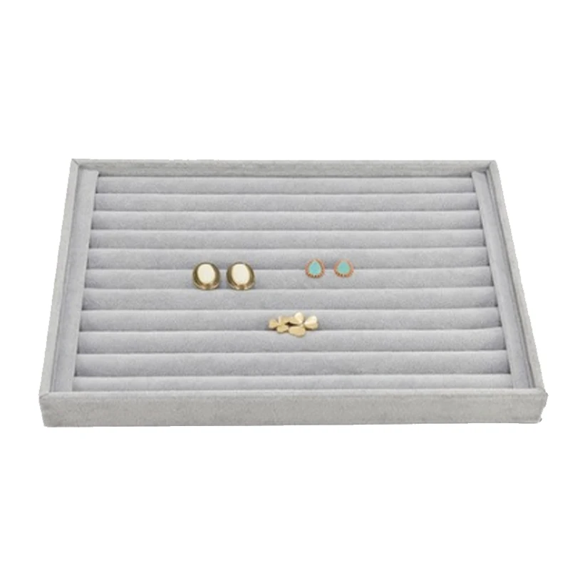 

Серый бархатный органайзер для ювелирных изделий TREACHI