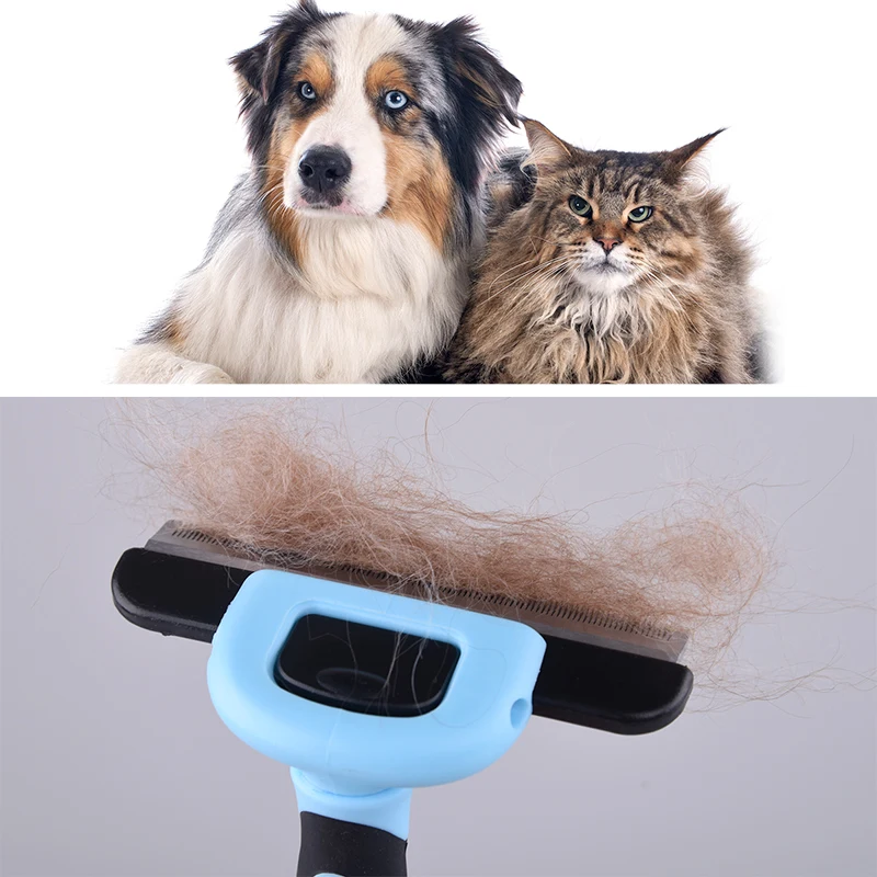 Щетка для удаления волос, расческа для кошек, собак, Deshedding, слайкер, обрезка, для домашних животных, мех, скребок, истончение, инструменты для ухода, лезвие из нержавеющей стали