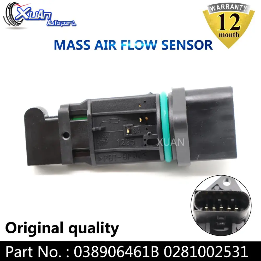 XUAN MAF массовый расходомер воздуха сенсор 038906461B для Audi A3 Volkswagen Bora Caddy Fox Golf Beetle Passat