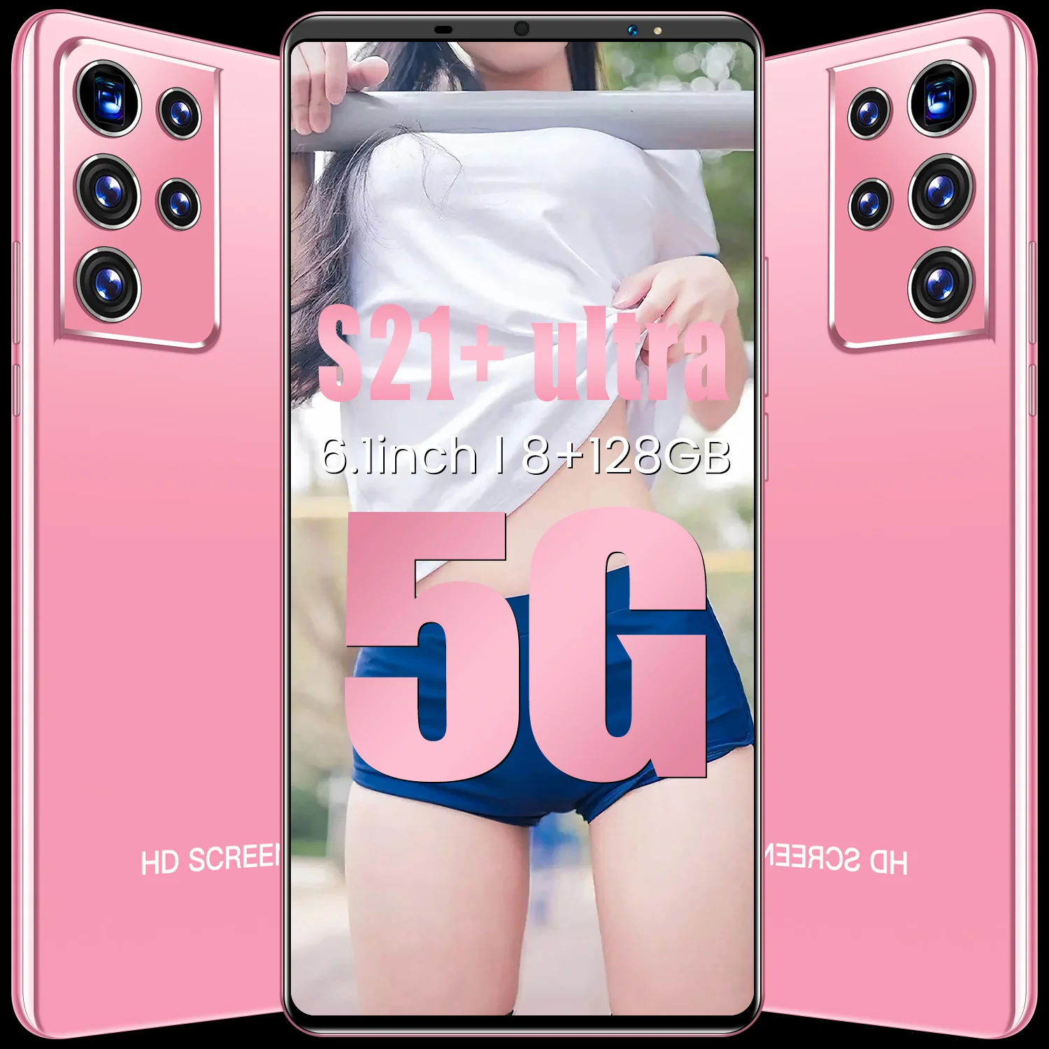 

Hot New S21+ultra 6.1 Inch Network Mobile Phone Global Version Full Screen 8G+128GB Flash Memory 10 Core 4800mAh Smartphone