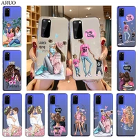 black brown hair baby mom girl boy soft tpu phone case for samsung s20 ultra note 20 10 pro 9 8 s10 lite s9 s8 plus s20fe cover