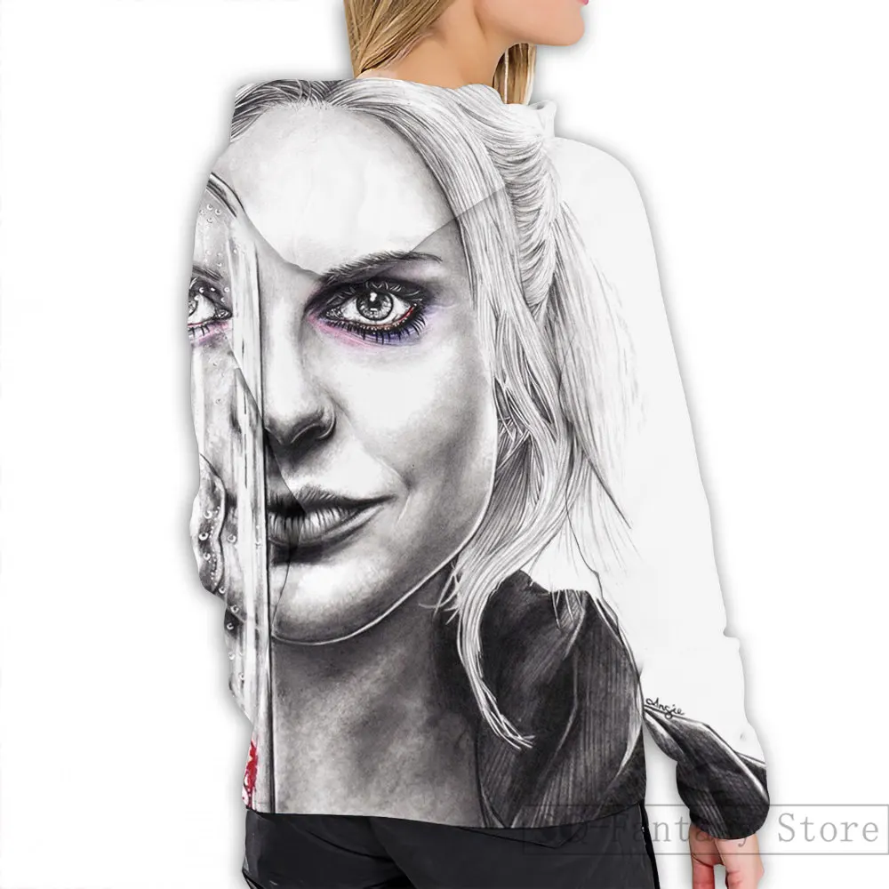 Женская Повседневная Толстовка с капюшоном и принтом |