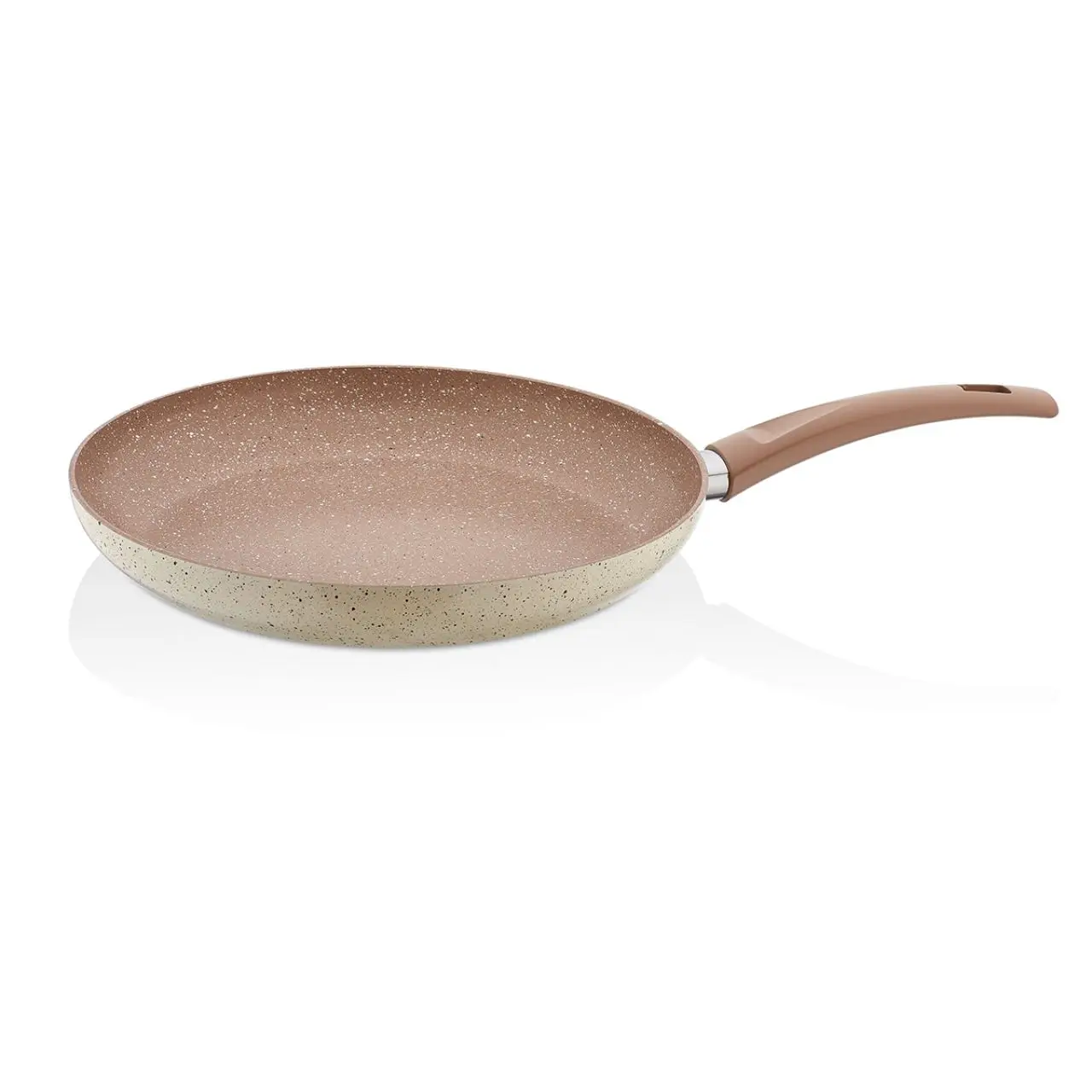 

Cream Color 30 CM Granite Pan lunch box bulaklar eat bars knife