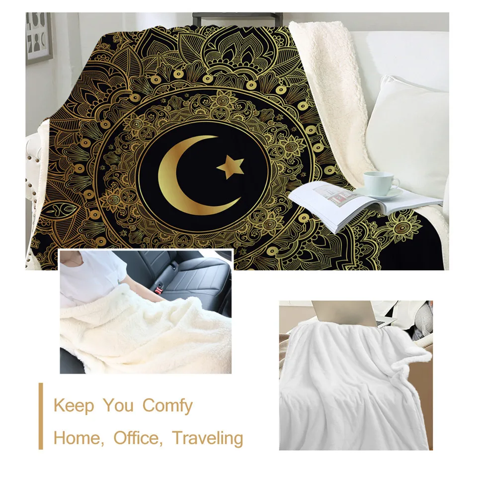 BeddingOutlet одеяло с золотистой мандалой шерпа для кровати бархатное плюшевое