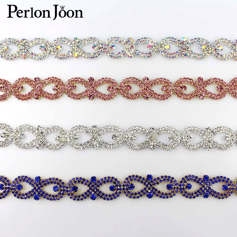 1 ярд 8 Шап кристалл лук массив украшения Стразы отделка ленты металлическая цепь