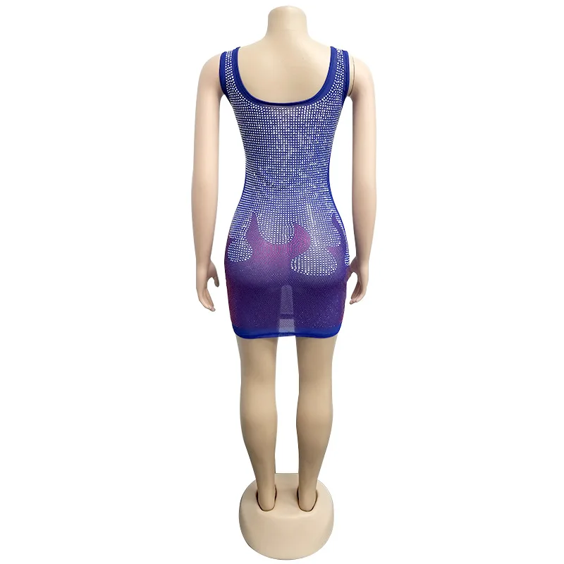 HAOYUAN Горячая бурение сетки платье женская одежда лето vestidos Высокая талия Bodycon Мини платья сексуальные вечерние ночной клуб платье
