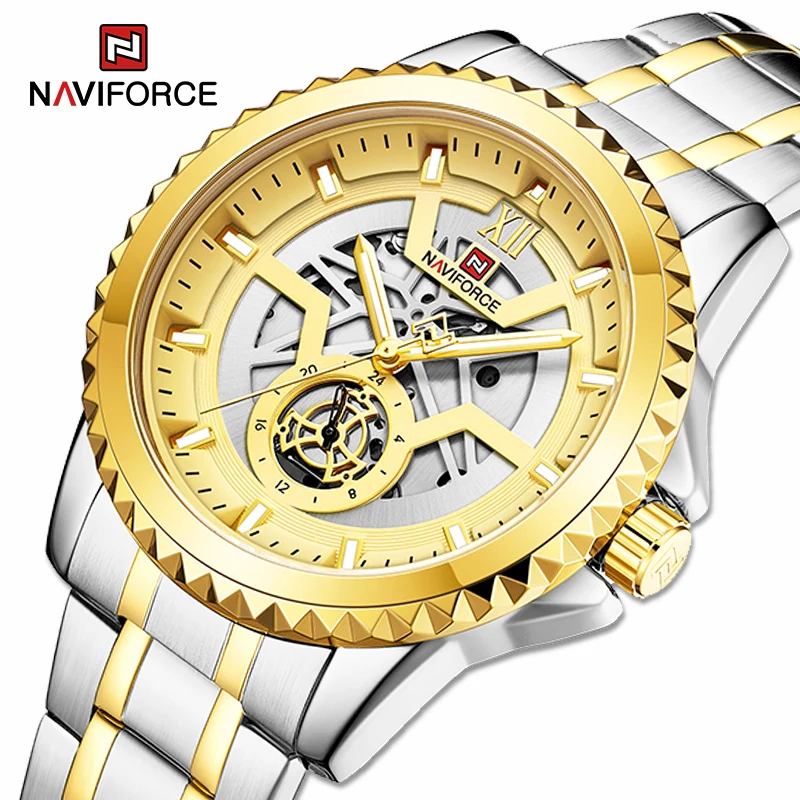 

2021 New NAVIFORCE Men’s Wrist Watch Casual Fashion Quartz Multifunction Luminous Dual Time Waterproof Stainless Steel Men Watch
