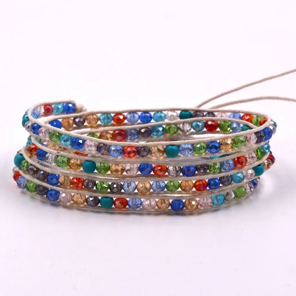 Многоцветные Кристальные бусины цвета шампанского и радуги|Гибкие браслеты| |