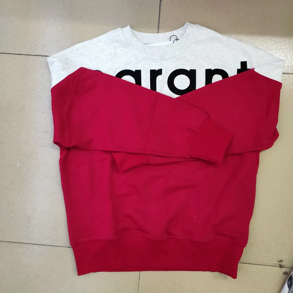 

Letter print ladies sweatshirt o-neck long sleeve casual wild Contrast stitching lady sweatshirt pullover tops