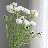 5pc simulation of 3 heads campanula chrysanthemum artificial flowers silk flower living room display home table decoration daisy