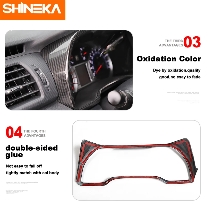 SHINEKA Interior Mouldings For Toyota 4Runner 2010+ Car Front Dashboard Decoration Frame Rings Trim sticker | Автомобили и