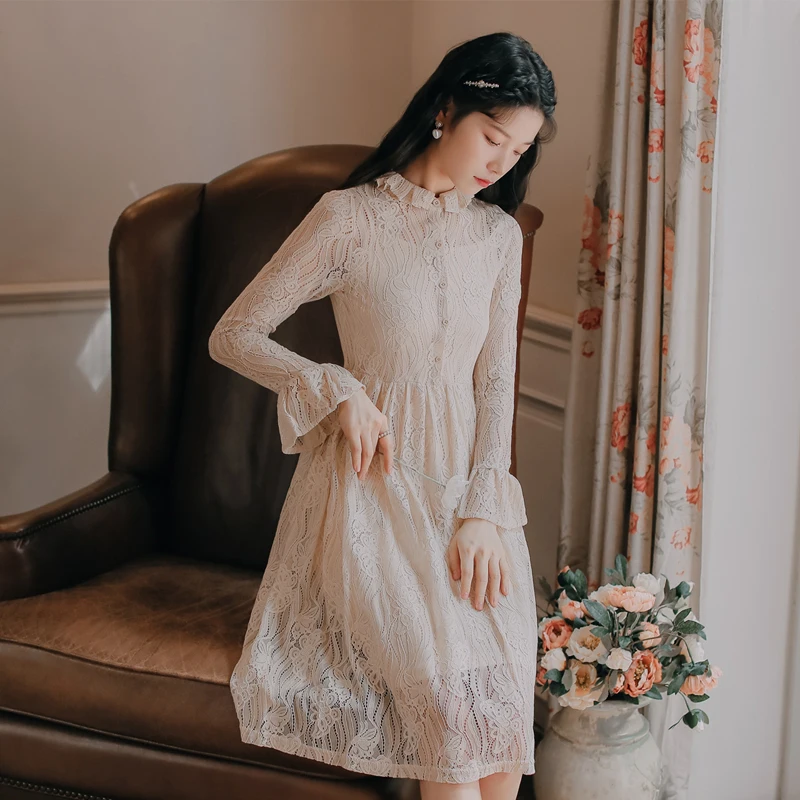 

2020 new fashion women's clothing autumn Vintage Full Mid-Calf Dresses