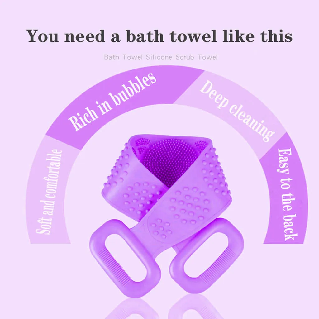 

Silicone Brushes Bath Towels Rubbing Back Mud Peeling Body Massage Shower Extended Scrubber Skin Clean Brushes Bathroom YS-83