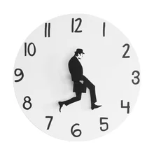 British Comedy Inspired Ministry Of Silly Walk Wall Clock Comedian Home Decor Novelty Wall Watch Funny Walking Silent Mute Clock