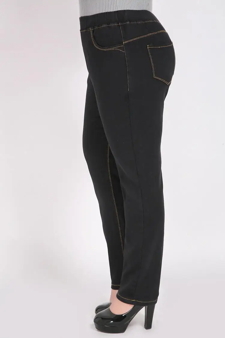 2XL-9XL Autumn Winter Large Size jean Women Casual High Waist Stretch Pencil Denim Pants 6XL 7XL 8XL Plus size Jean Trouser