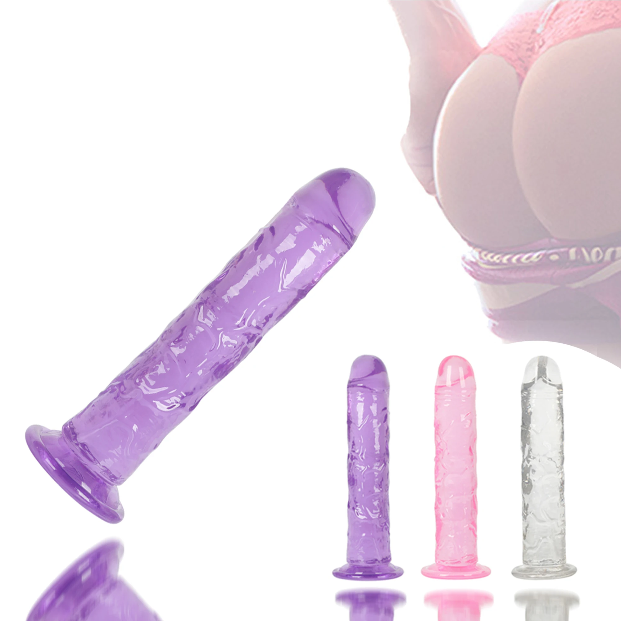 Erotic Soft Jelly Dildo Anal Butt Plug Realistic Penis Strong Suction Cup Dick Toy for Adult G-spot Orgasm Sex Toys Woman | Красота и