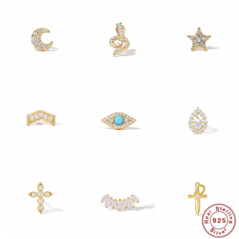 

Aide 925 стерлингового серебра циркона бирюзовый мини Star CZ серьги из нержавеющей стали, серьги-гвоздики для женщин Свадебные украшения