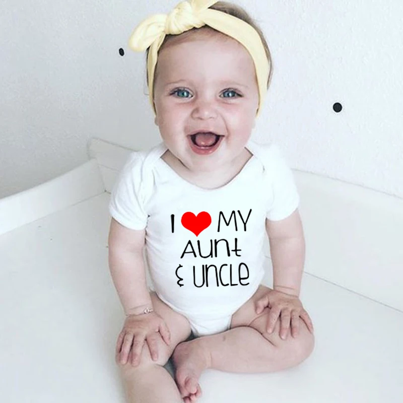 Комбинезон для новорожденных с принтом Я люблю мою тетую и дяню детская одежда