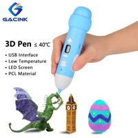 gacink high end 3d pen low temperature pcl filament material wireless led screen for children kids 3d drawing printing pencil