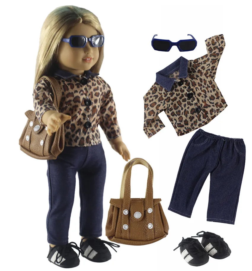 1 Set Leopard Grain Doll Clothes for 18 inch American Doll B