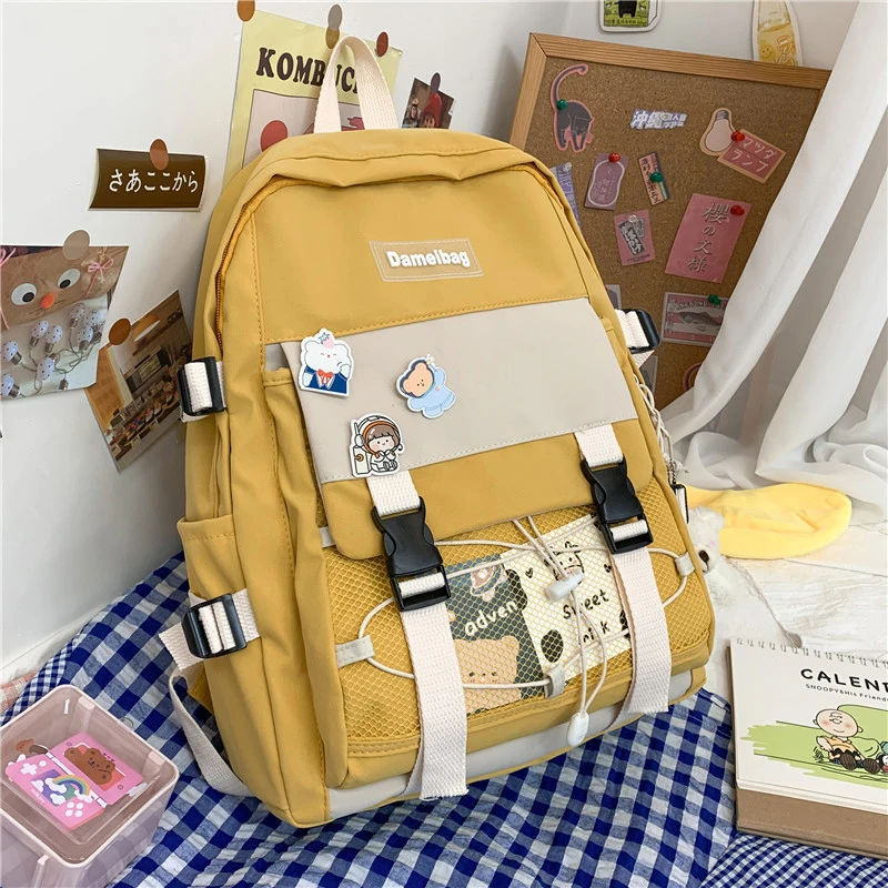 

New Women Backpack For Teenage Girl Schoolbags Casual Waterproof Nylon School Bag Students Big Capacity Bagpack Female Mochila