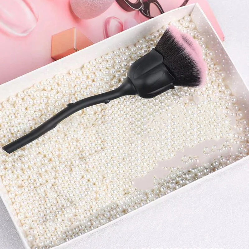 Очиститель в форме розы розовые блестки для ногтей Маникюр Педикюр средство