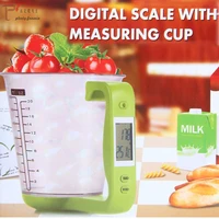 digital lcd display scale measuring cup kitchen scales electronic baking tool temperature adjustable measure cups scoop