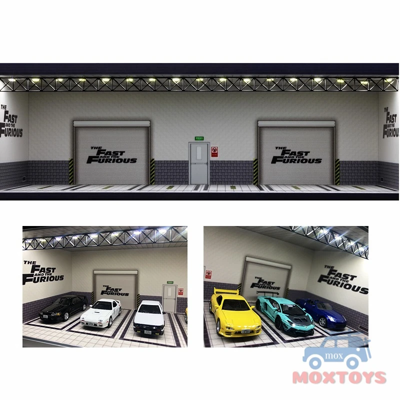 GEECHAN 1:64 Diorama Display Cabinet Bright Model Carport JDM Nissan LBWK AMG MPOWER LAMBO USB LED lights Finished |