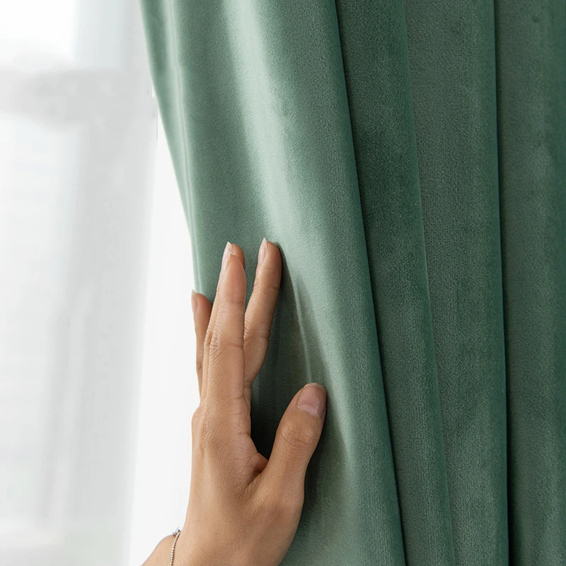 

Curtain Solid Color Holland Velvet Blackout Curtain In The For Room Hall Bedroom Living Room Curtain Finished Product