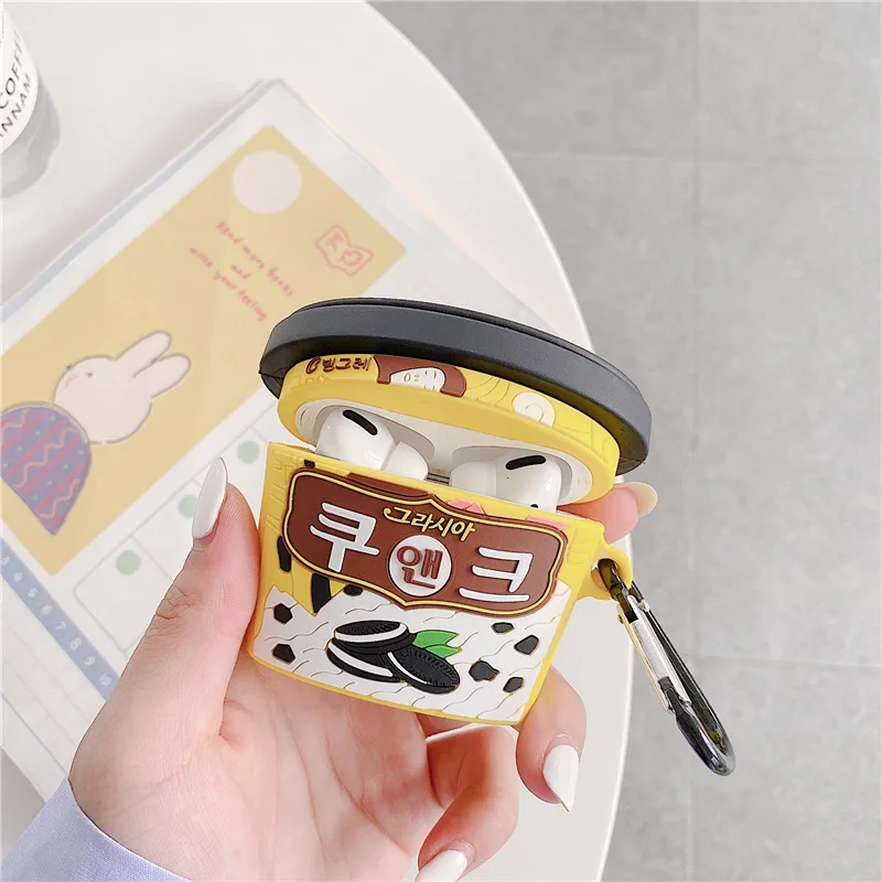 

Case for AirPods Pro Cute Cover Silicone Bluetooth Earphone Protective Case for Apple Air Pods 1 2 3D with Keychain Ice Cream