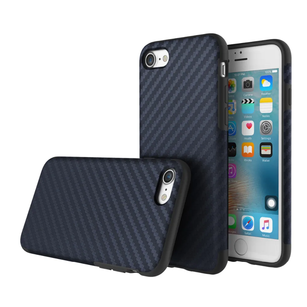 Чехол Rock из синтетического волокна для iPhone 7 Plus, мягкий чехол из углеродного волокна и ТПУ с магнитной задней крышкой, чехол для iPhone 7 с металлической пластиной, распродажа