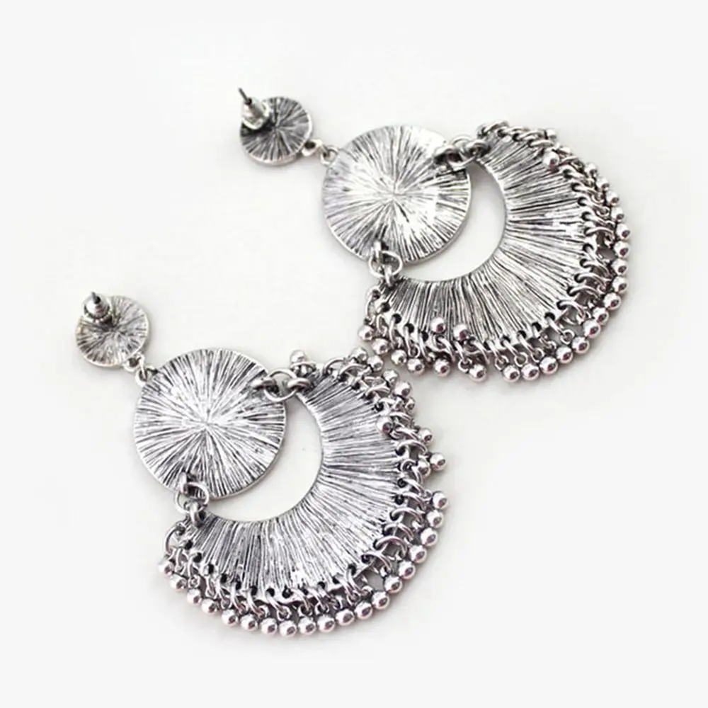 Винтажные серьги в стиле бохо этнические резная Цветочная фотография для женщин