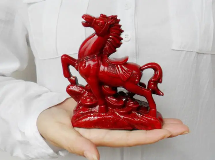 

IMITATION RED WOODEN WOODEN ANIMAL HORSE WEALTH CREATIVE HOUSEHOLD ORNAMENTS ZODIAC HORSE ARTIFACTS FURNISHING CRAFTS DECORATION