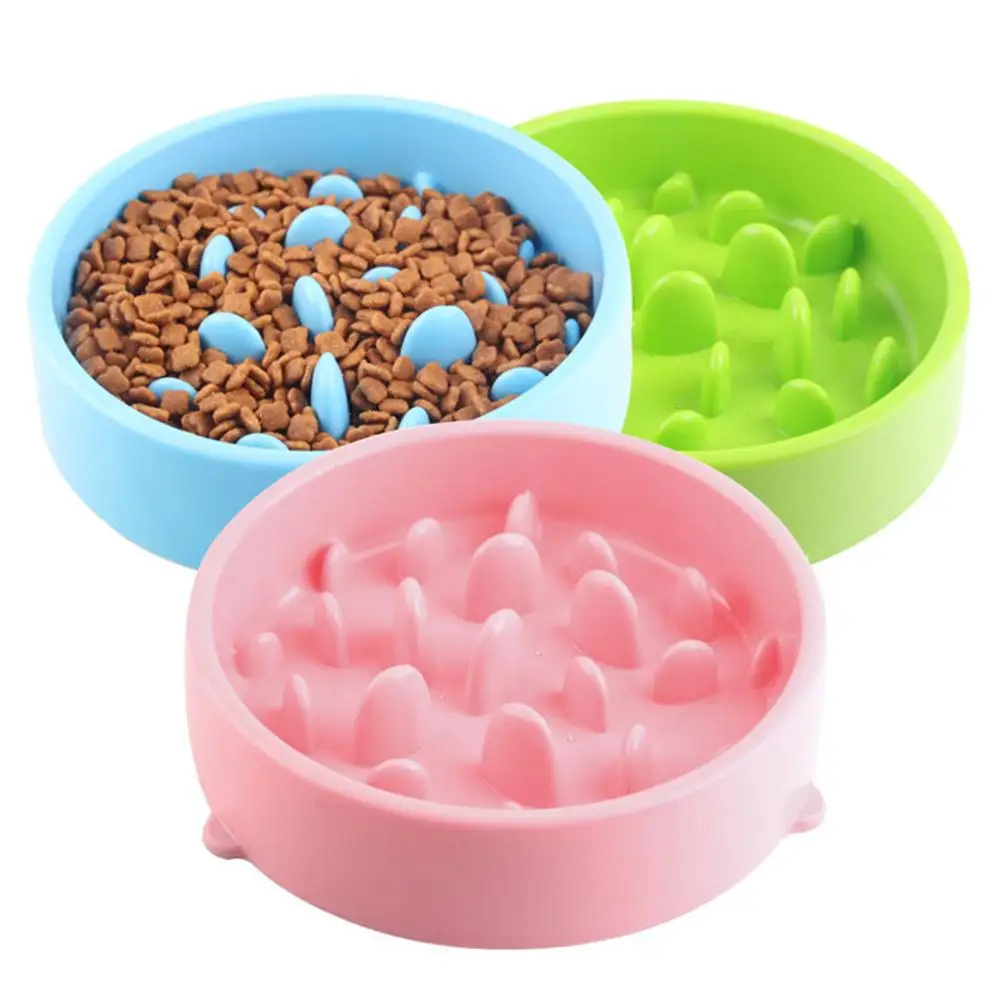 

Healthy Diet Pet Bowl Prevent Obesity Bloat Stop Slow Down Eating Bowls Anti Choke Cat Dog Feeder Puppy Feeding Food Dish Plate