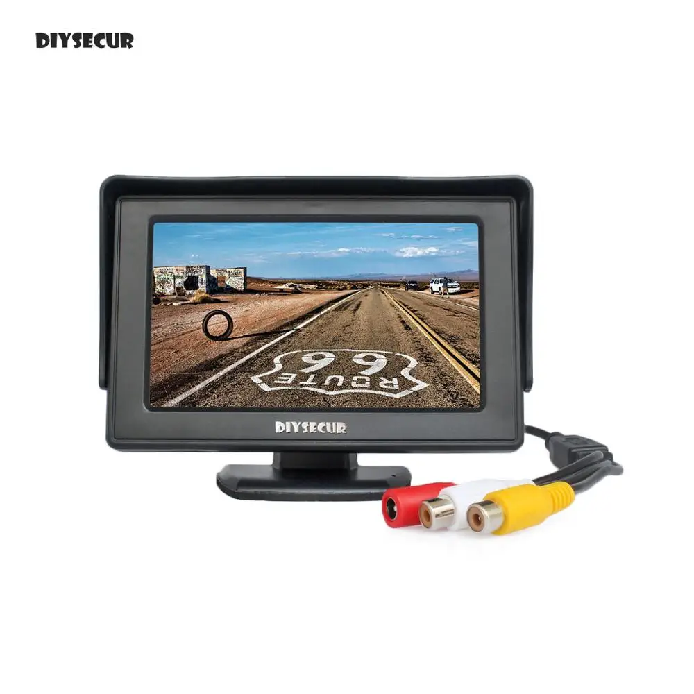 DIYSECUR 4 3 дюймов цветной TFT LCD Автомобильный монитор заднего вида парковочный с 2CH
