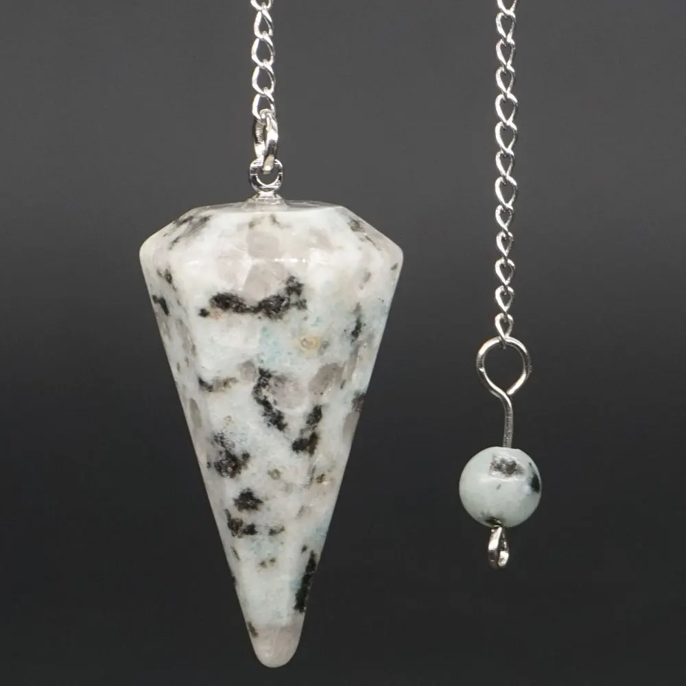 

Natural Gemstone Lotus Jasper Bonded Pendulum Healing Crystal Reiki Dowsing Energy Chakra Tool
