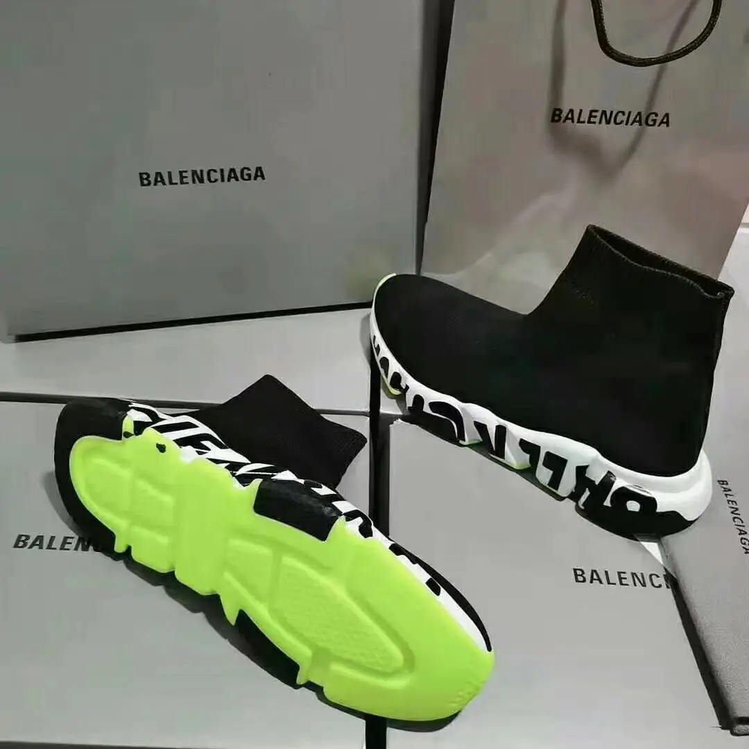 

2021 New Original Balenciaga- Speed Trainer Sneakers Men Women Black Red Casual Shoes Fashion mens womens sports Sneakers B02